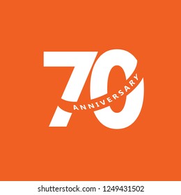 70 Year Anniversary Vector Template Design Illustration.