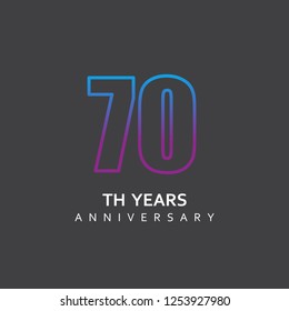 70 Year Anniversary Vector Template Design Illustration.