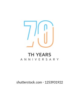 70 Year Anniversary Vector Template Design Illustration.