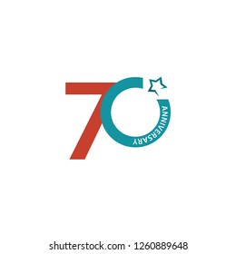 70 Year Anniversary Vector Template Design Illustration