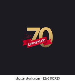 70 Year Anniversary Vector Template Design Illustration