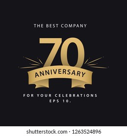 70 Year Anniversary Vector Template Design Illustration