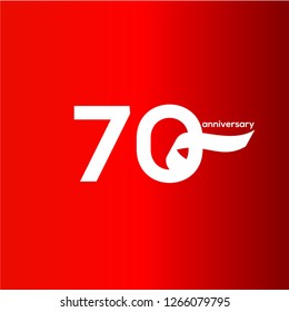70 Year Anniversary Vector Template Design Illustration
