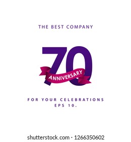 70 Year Anniversary Vector Template Design Illustration