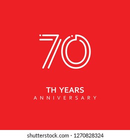 70 Year Anniversary Vector Template Design Illustration.