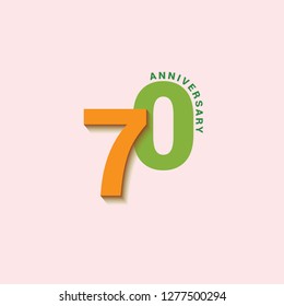 70 Year Anniversary Vector Template Design Illustration
