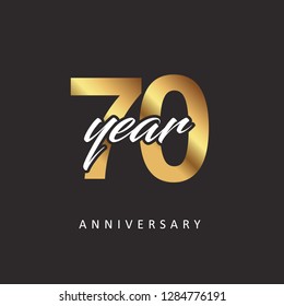 70 Year Anniversary Vector Template Design Illustration.