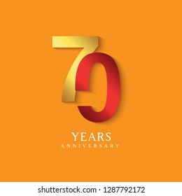 70 Year Anniversary Vector Template Design Illustration.