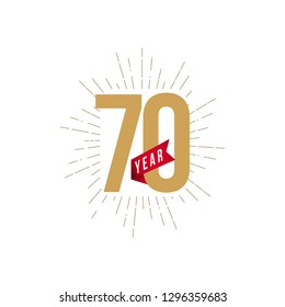 70 Year Anniversary Vector Template Design Illustration