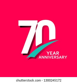 70 Year Anniversary Vector Template Design Illustration