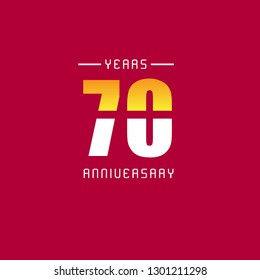 70 Year Anniversary Vector Template Design Illustration
