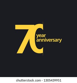 70 Year Anniversary Vector Template Design Illustration