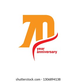 70 Year Anniversary Vector Template Design Illustration