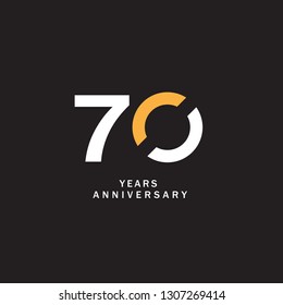 70 Year Anniversary Vector Template Design Illustration