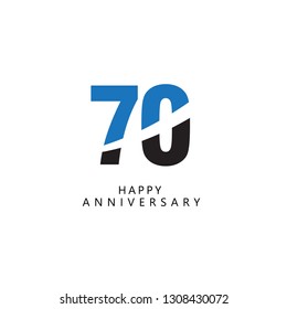 70 Year Anniversary Vector Template Design Illustration.