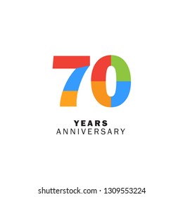 70 Year Anniversary Vector Template Design Illustration.