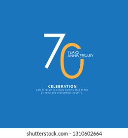 70 Year Anniversary Vector Template Design Illustration.