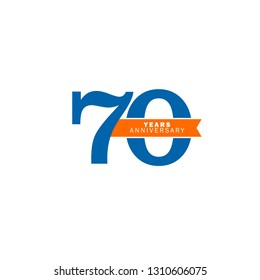 70 Year Anniversary Vector Template Design Illustration.