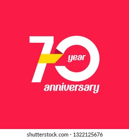 70 Year Anniversary Vector Template Design Illustration
