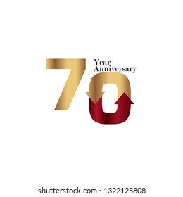 70 Year Anniversary Vector Template Design Illustration