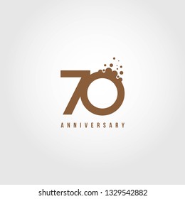 70 Year Anniversary Vector Template Design Illustration