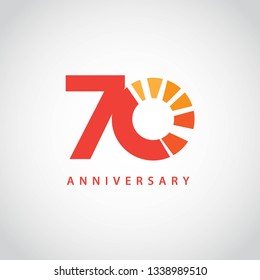 70 Year Anniversary Vector Template Design Illustration