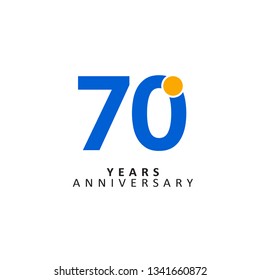 70 Year Anniversary Vector Template Design Illustration, with flat design.
