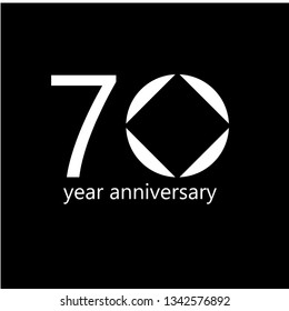 70 Year Anniversary Vector Template Design Illustration