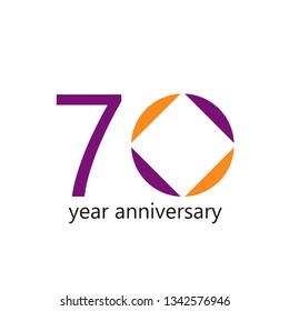 70 Year Anniversary Vector Template Design Illustration