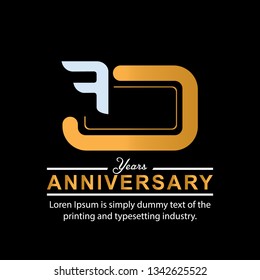 70 Year Anniversary Vector Template Design Illustration, with flat design.