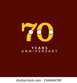 70 Year Anniversary Vector Template Design Illustration, with flat design.
