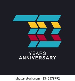 70 Year Anniversary Vector Template Design Illustration, with flat design.