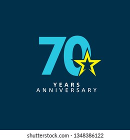 70 Year Anniversary Vector Template Design Illustration, with flat design.