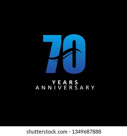 70 Year Anniversary Vector Template Design Illustration, with flat design.