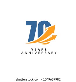 70 Year Anniversary Vector Template Design Illustration, with flat design.