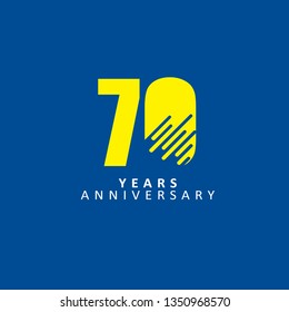 70 Year Anniversary Vector Template Design Illustration, with flat design.