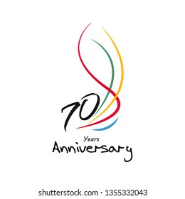 70 Year Anniversary Vector Template Design Illustration, with flat design.