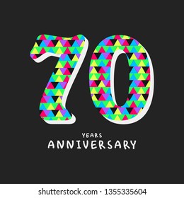 70 Year Anniversary Vector Template Design Illustration, with flat design.