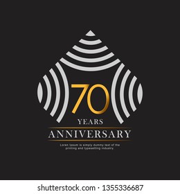 70 Year Anniversary Vector Template Design Illustration, with flat design.