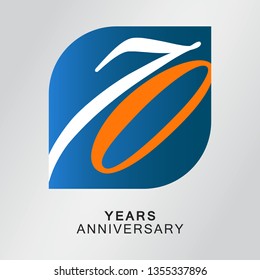 70 Year Anniversary Vector Template Design Illustration, with flat design.
