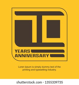 70 Year Anniversary Vector Template Design Illustration, with flat design.