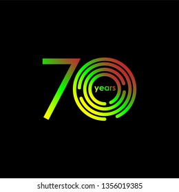 70 Year Anniversary Vector Template Design Illustration