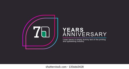 70 Year Anniversary Vector Template Design Illustration
