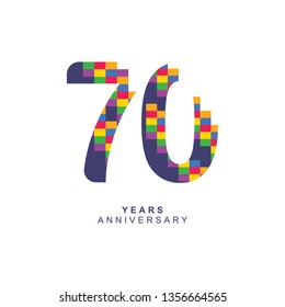 70 Year Anniversary Vector Template Design Illustration