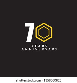 70 Year Anniversary Vector Template Design Illustration, with flat design.