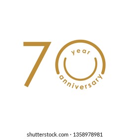 70 Year Anniversary Vector Template Design Illustration