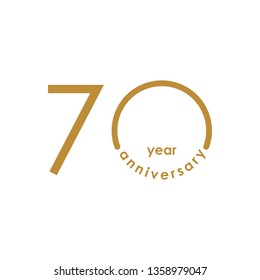 70 Year Anniversary Vector Template Design Illustration