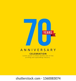 70 Year Anniversary Vector Template Design Illustration, with flat design.