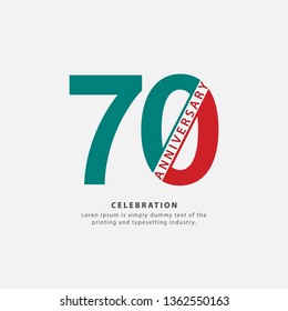 70 Year Anniversary Vector Template Design Illustration, with flat design.