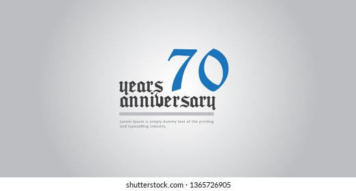 70 Year Anniversary Vector Template Design Illustration, with flat design.